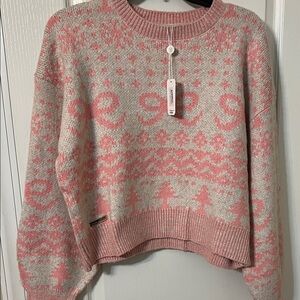 Simply Southern Pink and Cream Patterned Sweater